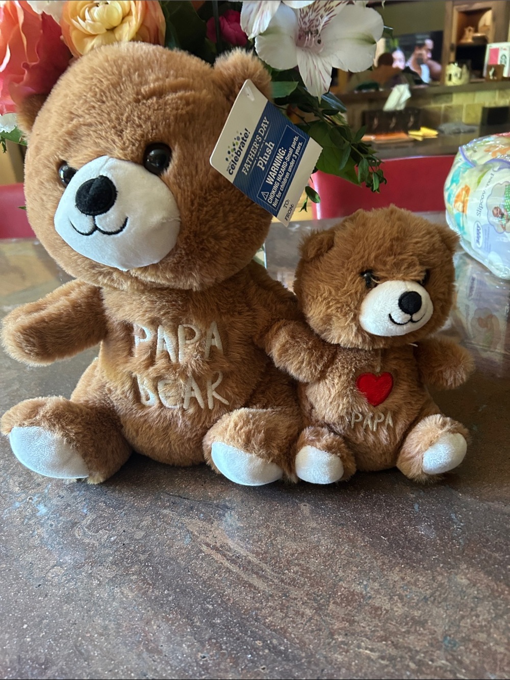 Papa Bear Brown Plush Teddy Set - Soft Brown Stuffed Bears